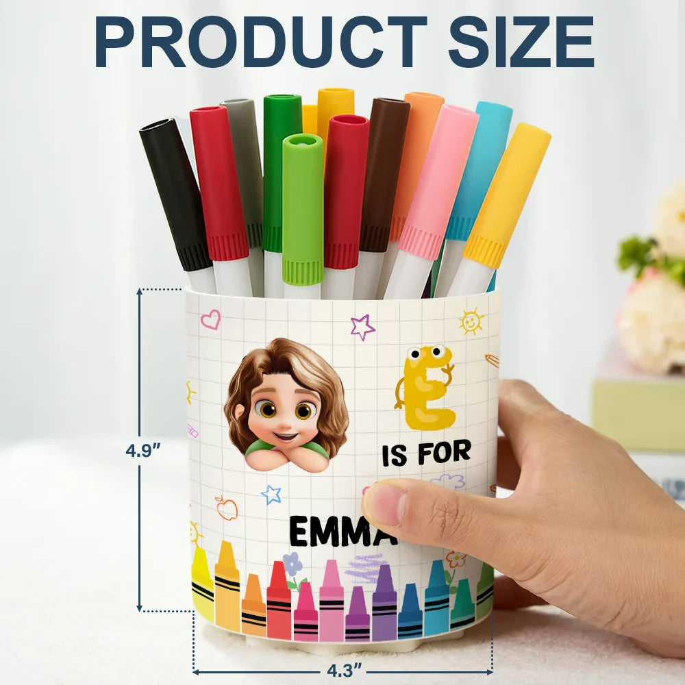 Gift For Kids,Happy - Characters Is For Kids - Personalized Rotating Pen Holder