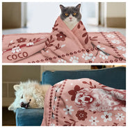Dog Lovers, Dog Mom, Dog Dad, Pet Lovers, Pet Mom, Pet Dad, Love - Chinoiserie Toile Dog - Personalized Pet Blanket