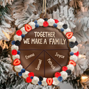 Family,Gift For Bestie,Happy,Christmas - Chocolate Cake Family Custom Names - Personalized 2-Layered Wooden Ornament