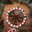 Family,Gift For Bestie,Happy,Christmas - Chocolate Cake Family Custom Names - Personalized 2-Layered Wooden Ornament