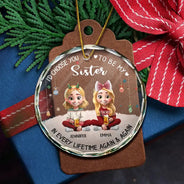 Christmas,Gift For Mother,Mom - Daughters (Adult),Dad - Daughters (Adult),Happy - Choose You To Be My Daughter - Personalized Circle Glass Ornament