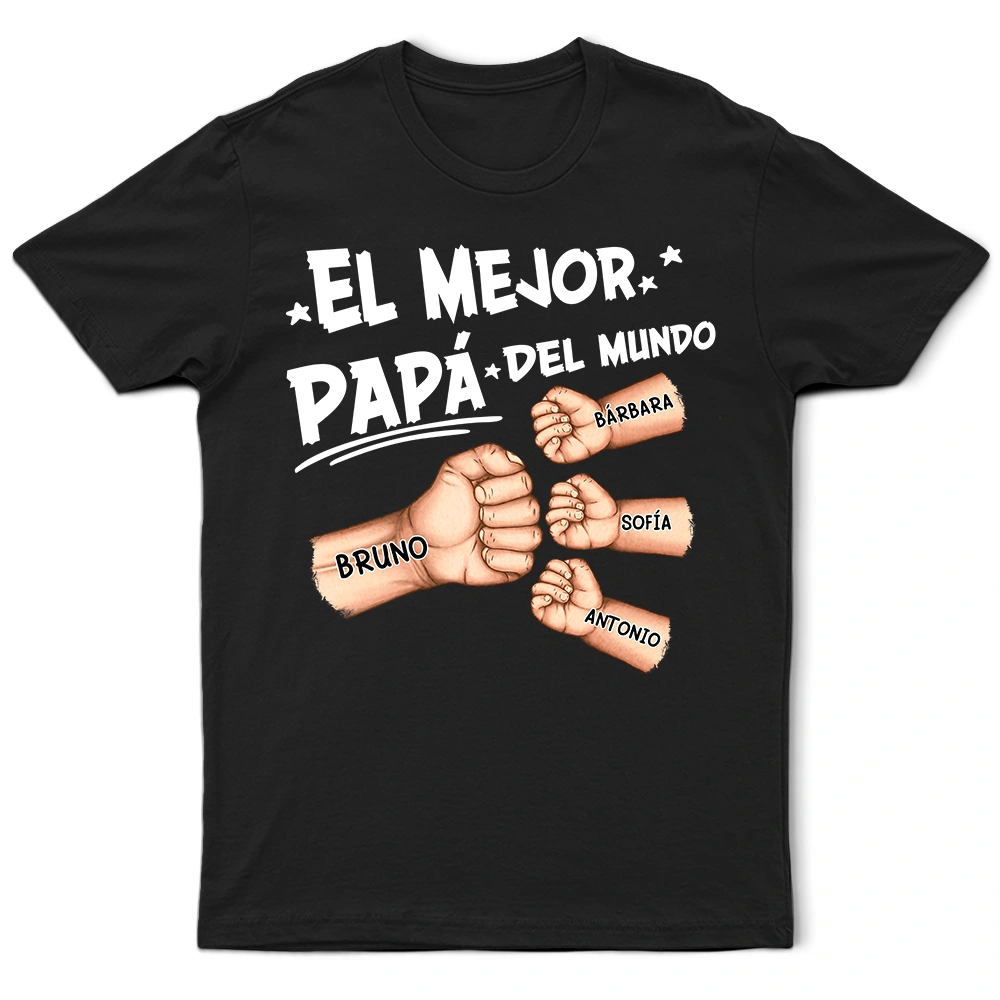 Choque De Puños El Mejor Papá Del Mundo - Camiseta Personalizada