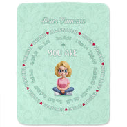 Christmas,Christian,Gift For Yourself - Christian Affirmation Bible Verse - Personalized Fleece Blanket, Sherpa Blanket