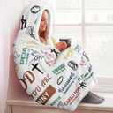 Gift For Yourself,Christian - Christian Bible Verse Affirmations - Personalized Wearable Hooded Blanket