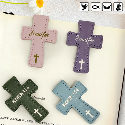 Cross Leather Magnetic Bookmark