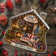Independence Day, America 250th, Christmas, Proud, Family, Custom Text - Christmas United We Stand Together - Personalized Custom Shaped Acrylic Ornament