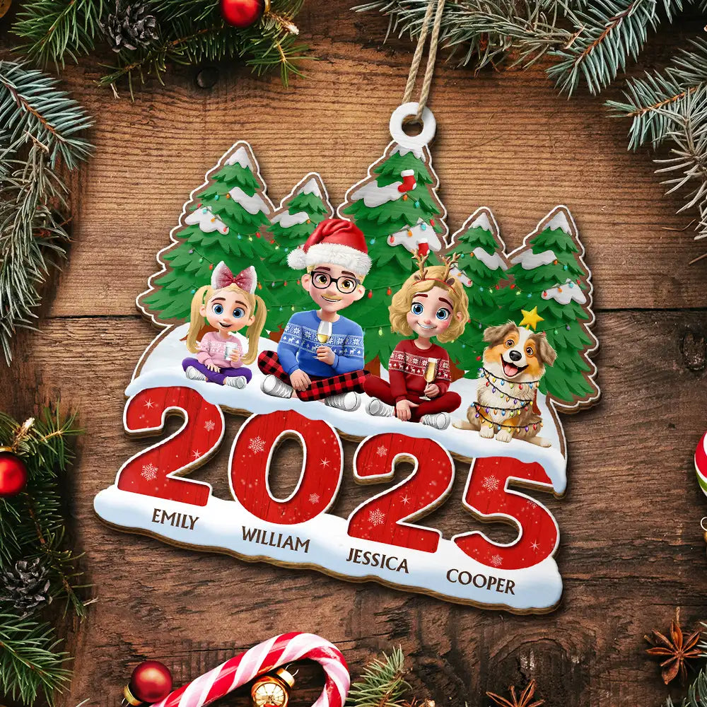 Gift For Couples,Gift For Husband,Gift For Wife,Gift For Boyfriend,Gift For Girlfriend,Gift For Mother,Gift For Father,Family,Pet Lovers,Pet Mom,Pet Dad,Dog Lovers,Dog Mom,Dog Dad,Dog Couple,Cat Lovers,Cat Mom,Cat Dad,Cat Couple,Gift For Bestie,Gift For Brothers,Gift For Sisters,Gift For Sibling,Love,Christmas - Christmas 3D Family A Whole Lot Of Love - Personalized Custom Shaped Wooden Ornament