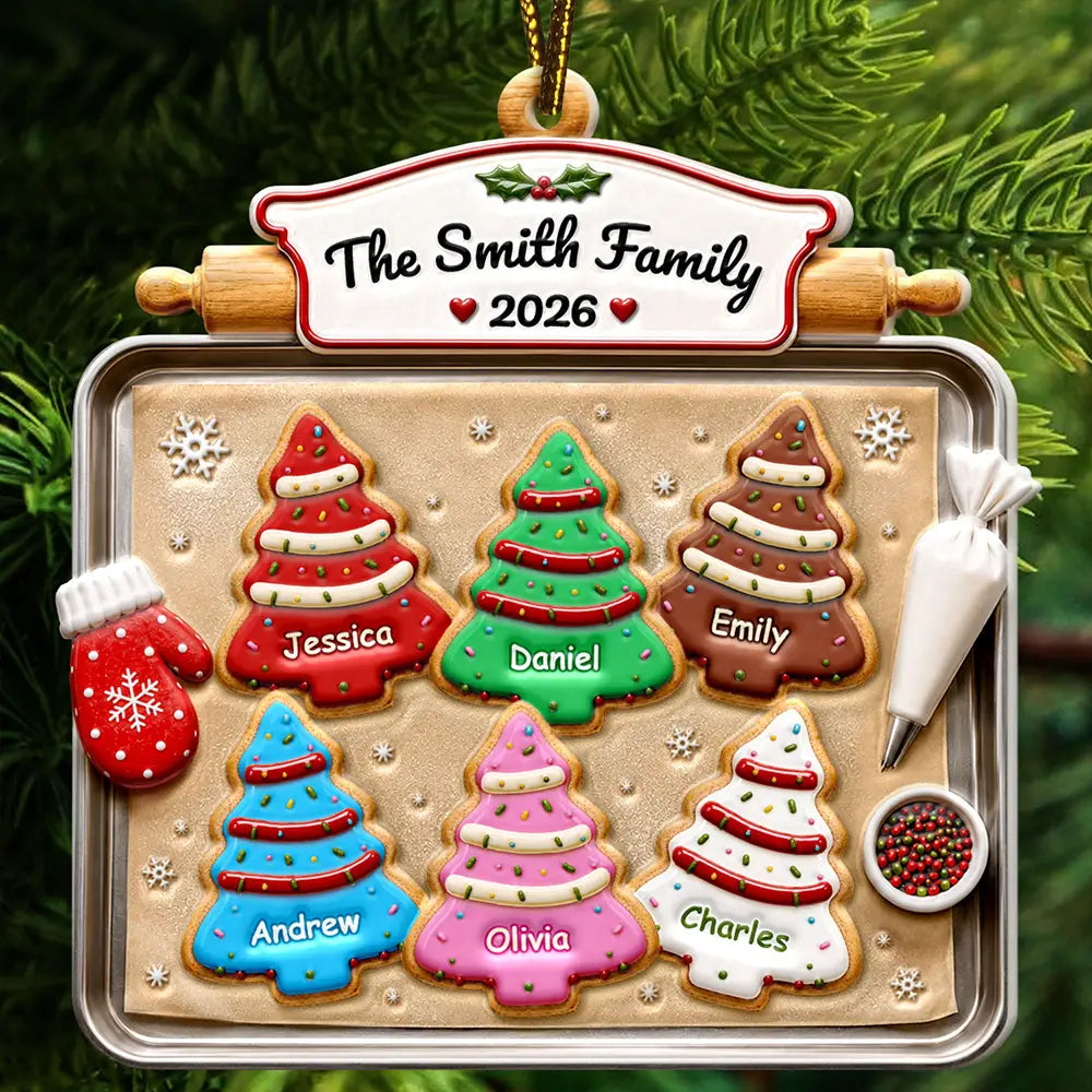 Christmas Cookies Family - Personalized Embossed Ornament