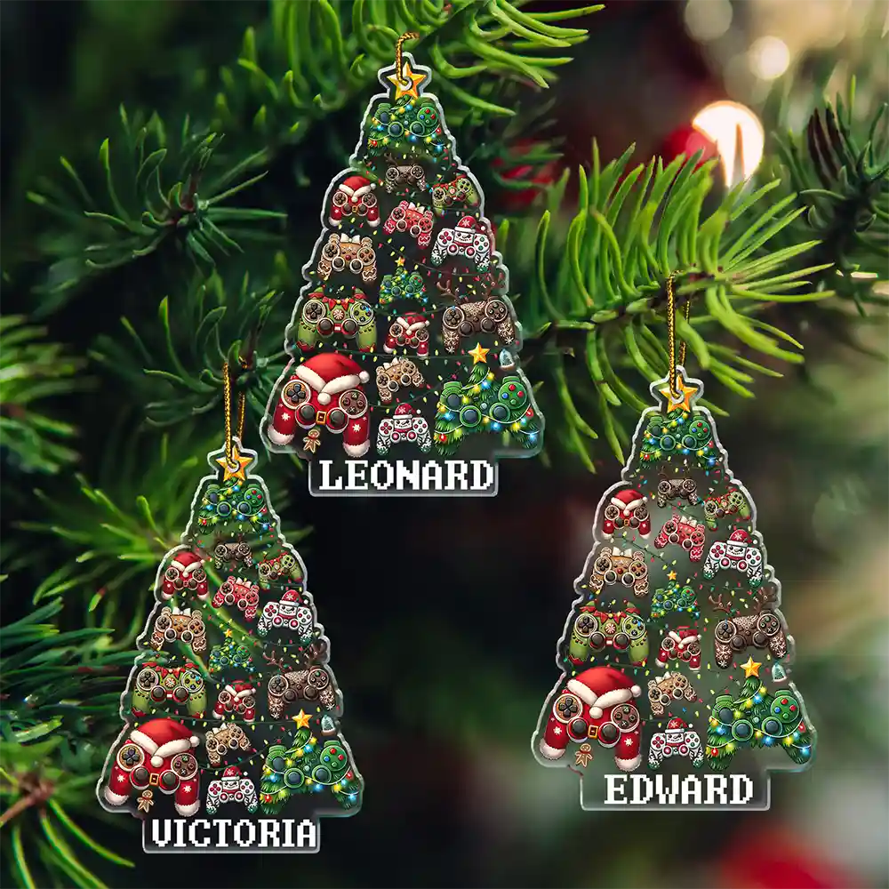 Gift For Kids, Gift For Grandkids, Gift For Son, Gift For Daughter, Happy, Gift For Men - Christmas Decoration For Gamer - Personalized Custom Shaped Acrylic Ornament