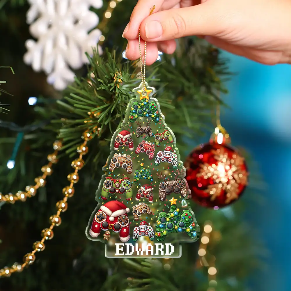Gift For Kids, Gift For Grandkids, Gift For Son, Gift For Daughter, Happy, Gift For Men - Christmas Decoration For Gamer - Personalized Custom Shaped Acrylic Ornament