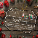Family, Happy, Christmas - Christmas Family Members Holiday Shopping Watercolor - Personalized Medallion Acrylic Ornament