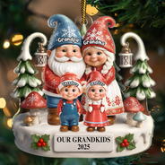 Gift For Grandparents,Grandpa - Grandkids,Gift For Grandpa,Gift For Grandma,Grandma - Grandkids,Gift For Grandkids,Gift For Women,Gift For Men,Top Market,Christmas - Christmas Gnome Our Grandkids 3D Effect - Personalized Custom Shaped Acrylic Ornament