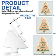 Family,Gift For Bestie,Happy,Christmas - Christmas Peppermint Bark Tree Custom Names - Personalized Custom Shaped Acrylic Ornament