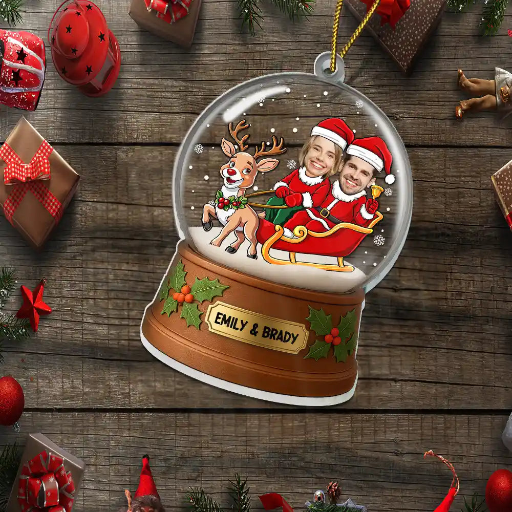 Christmas, Gift For Couples, Funny - Christmas Together In Holiday Costume - Personalized Custom Shaped Acrylic Ornament