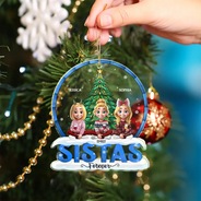 Gift For Bestie,Gift For Sisters,Love,Christmas - Christmas Tree Besties Sisters Forever - Personalized Custom Shaped Acrylic Ornament