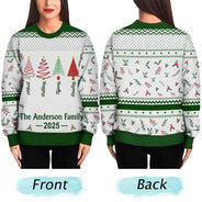 Family,Happy,Christmas - Christmas Tree Family - Personalized Unisex Ugly Sweater