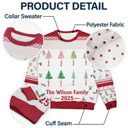 Family,Happy,Christmas - Christmas Tree Family - Personalized Unisex Ugly Sweater