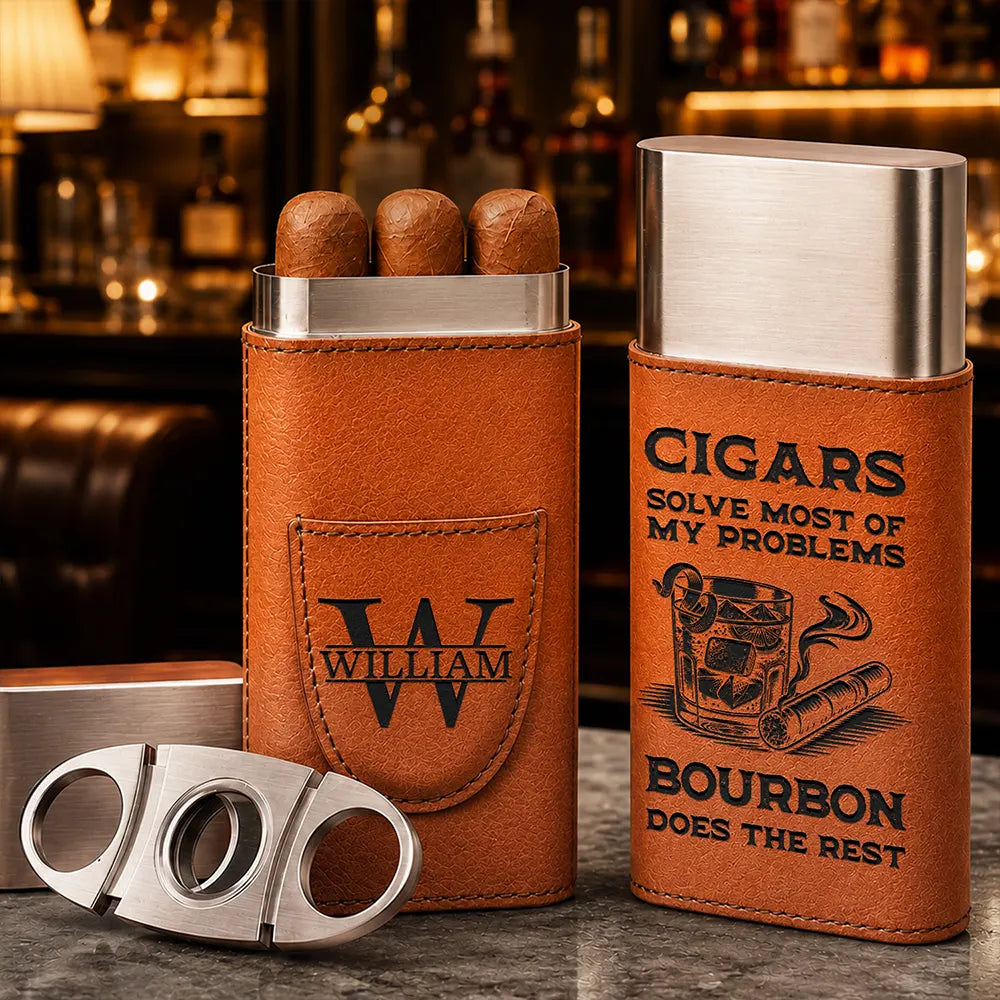 Cigars Solve Most Of My Problems - Personalized Cigar Case