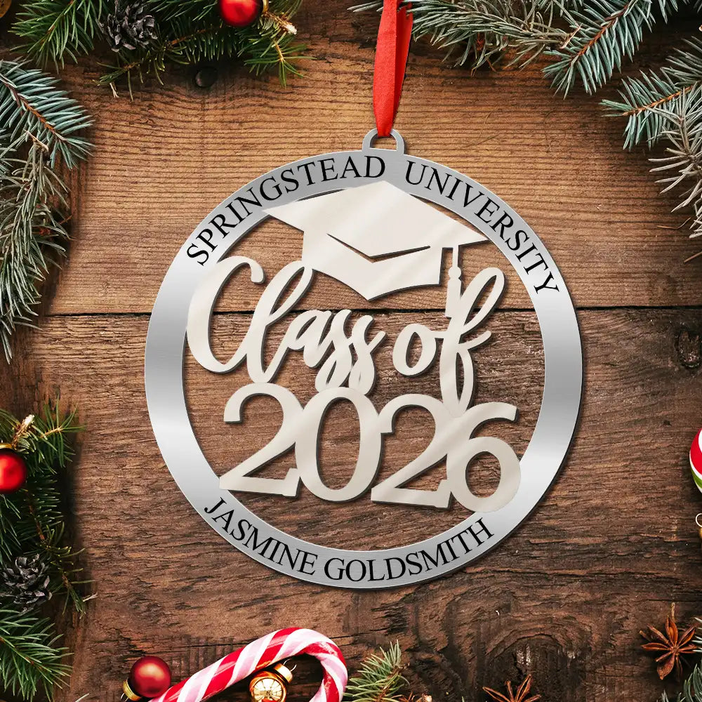 Christmas,Happy,Graduation - Class Of Graduation - Personalized Metal Ornament