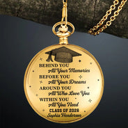 Graduation,Happy - Class Of Graduation Senior - Personalized Pocket Watch