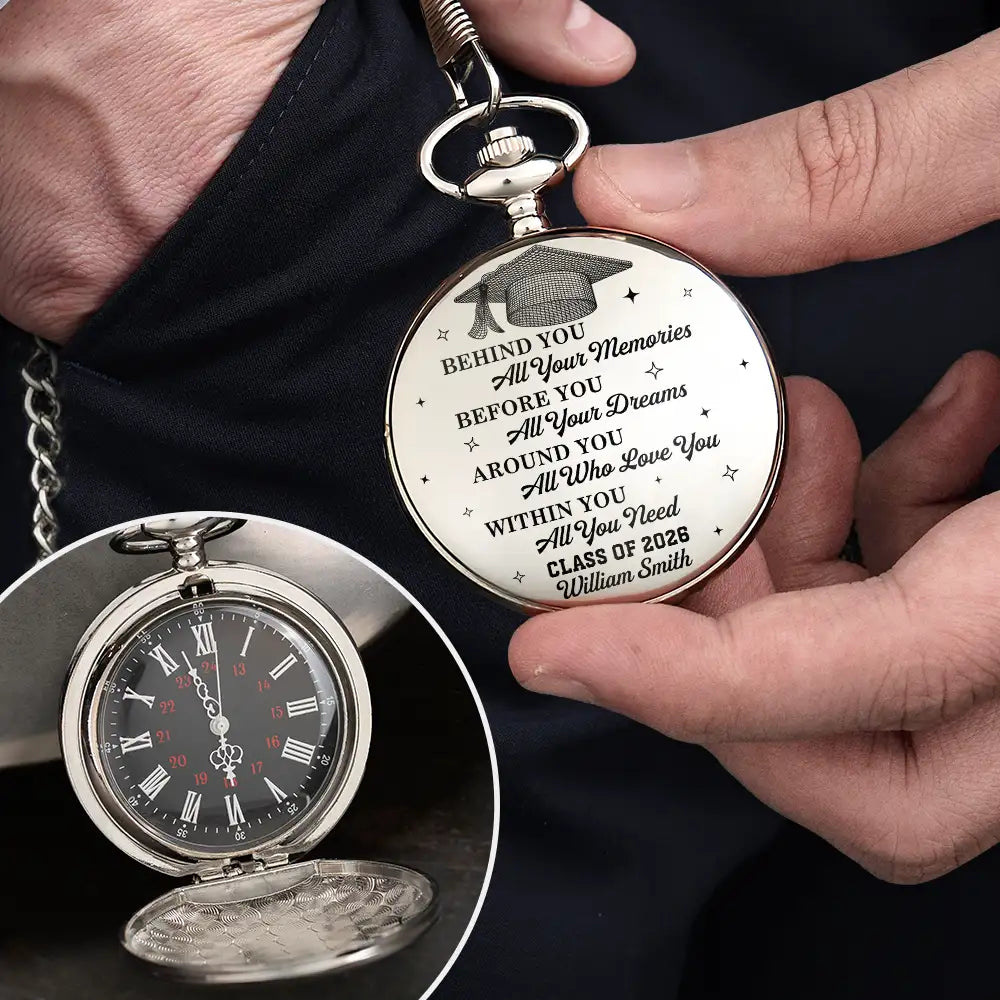 Graduation,Happy - Class Of Graduation Senior - Personalized Pocket Watch