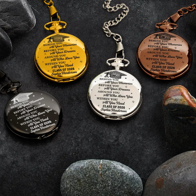 Graduation,Happy - Class Of Graduation Senior - Personalized Pocket Watch
