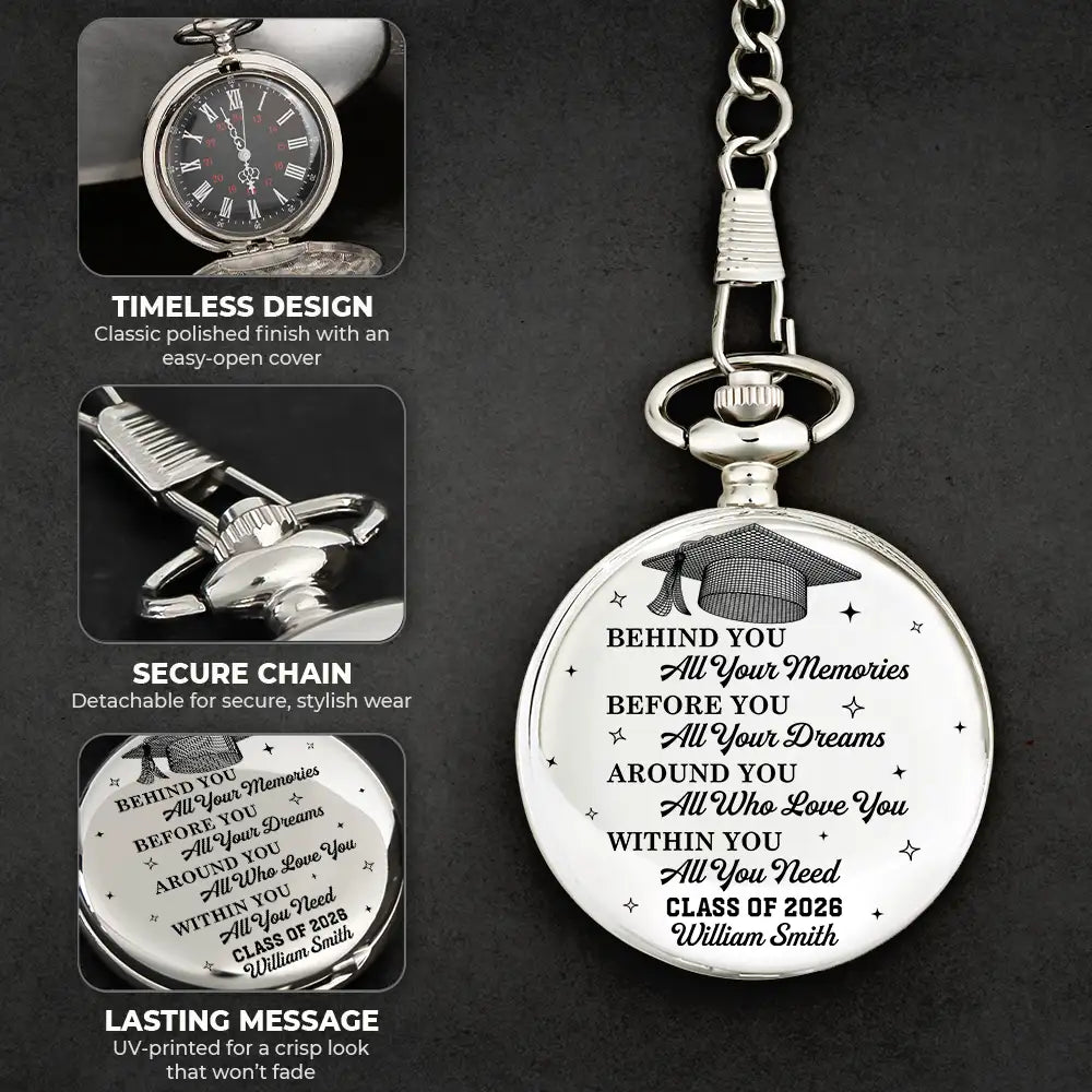 Graduation,Happy - Class Of Graduation Senior - Personalized Pocket Watch