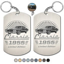 Gift For Father,Proud,Custom Text - Custom Photo Classic Car Limited Edition - Personalized Aluminum Keychain