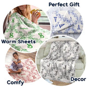 Christmas, Gift For Yourself - Classic Toile Floral Monogram - Personalized Fleece Blanket, Sherpa Blanket