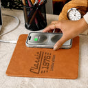 Gift For Father, Proud, Custom Text - Classic Year Limited Edition - Personalized Leather Charging Mat