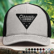Gift For Father,Proud,Custom Text - Classic Year Limited Edition - Personalized Leather Patch Hat