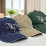 Gift For Grandpa,Gift For Father,Non-Eng,Proud - Classic Year Limited Edition - Personalized Vintage Washed Denim Cap