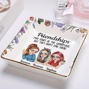 Gift For Bestie,Gift For Sisters,Gift For Women,Gifts For Colleagues,Funny - Colleagues Friendships May Start At The Workplace - Personalized Ring Dish