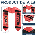 Happy,Graduation,Gift For Kids,Gift For Grandkids - Colorful Crayons Pre-K Kindergarten Graduation - Personalized Kid Graduation Stole