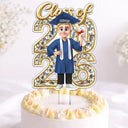 Graduation,Happy,Dad - Daughters (Adult),Gift For Daughter,Mom - Daughters (Adult),Dad - Sons,Gift For Son,Mom - Sons - Congrats Grad Woman Man Crystal Effect - Personalized Acrylic Cake Topper