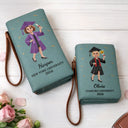Gift For Women,Graduation,Happy - Congrats Graduate - Personalized Tri-Fold PU Leather Wristlet Wallet