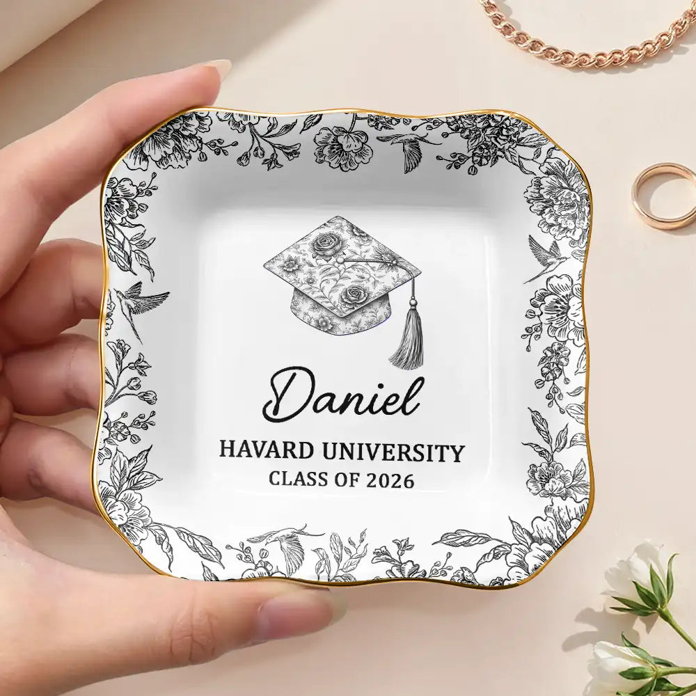 Graduation,Happy - Congrats Graduation - Personalized Ring Dish
