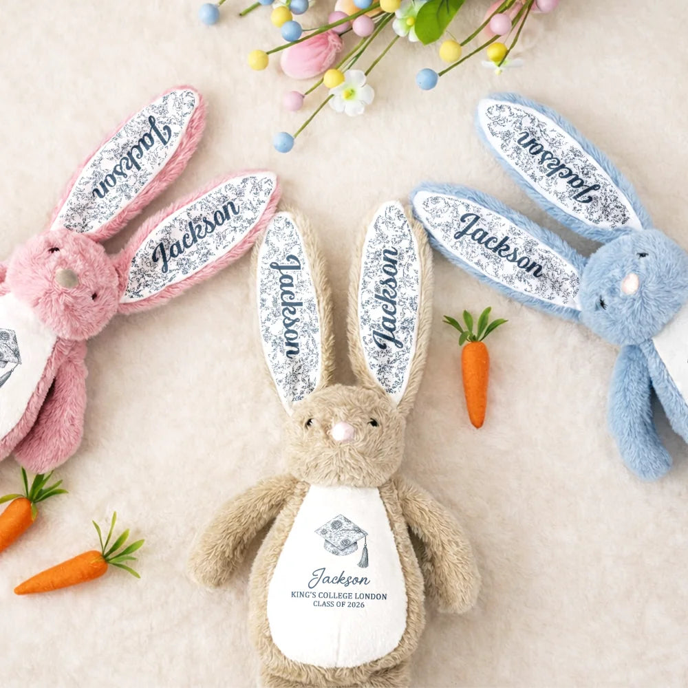Graduation,Happy - Congrats Graduation - Personalized Soft Toy Bunny