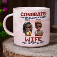 Gift For Bestie,Gift For Sisters,Gift For Daughter,Funny,Gift For Brothers,Gift For Husband,Gifts For Colleagues - Congrats On Being My Brother Sister Bestie - Personalized Marble Mug
