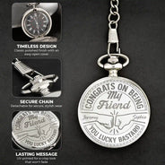 Gift For Brothers,Funny - Congrats On Being My Brother You Lucky Man - Personalized Pocket Watch