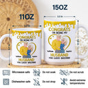 Gift For Couples,Old Couples,Funny,Gift For Husband,Gift For Wife - Congrats On Being My Husband Animate Hugging Couple - Personalized White Edge-to-Edge Mug