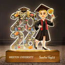 Graduation,Gift For Yourself,Gift For Women,Gift For Daughter,Gift For Bestie,Vector - Congrats Grad Senior Floral - Personalized Custom Shaped LED Light