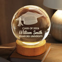 Gift For Yourself,Gift For Women,Gift For Men,Graduation,Happy,Top Market - Congratulations Graduate - Personalized Crystal Globe Lamp