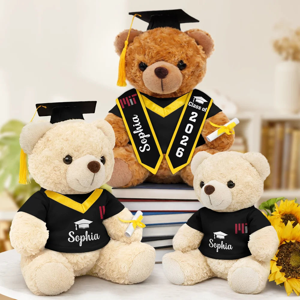 Graduation,Gift For Daughter,Dad - Daughters (Adult),Mom - Daughters (Adult),Happy,Dad - Sons,Gift For Son,Mom - Sons - Congratulations Graduates - Personalized Teddy Bear