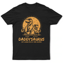 Gift For Father,Top Market,Sarcastic,Custom Text - Cool Dinosaur Retro Yellow Vintage Daddysaurus - Personalized T Shirt