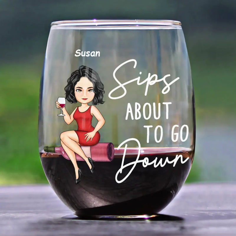 Gift For Women,Funny - Corks Are For Quitters Cartoon Slay Girl - Personalized Stemless Wine Glass