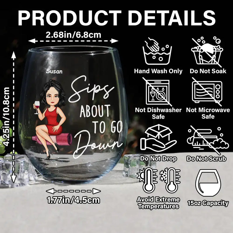 Gift For Women,Funny - Corks Are For Quitters Cartoon Slay Girl - Personalized Stemless Wine Glass