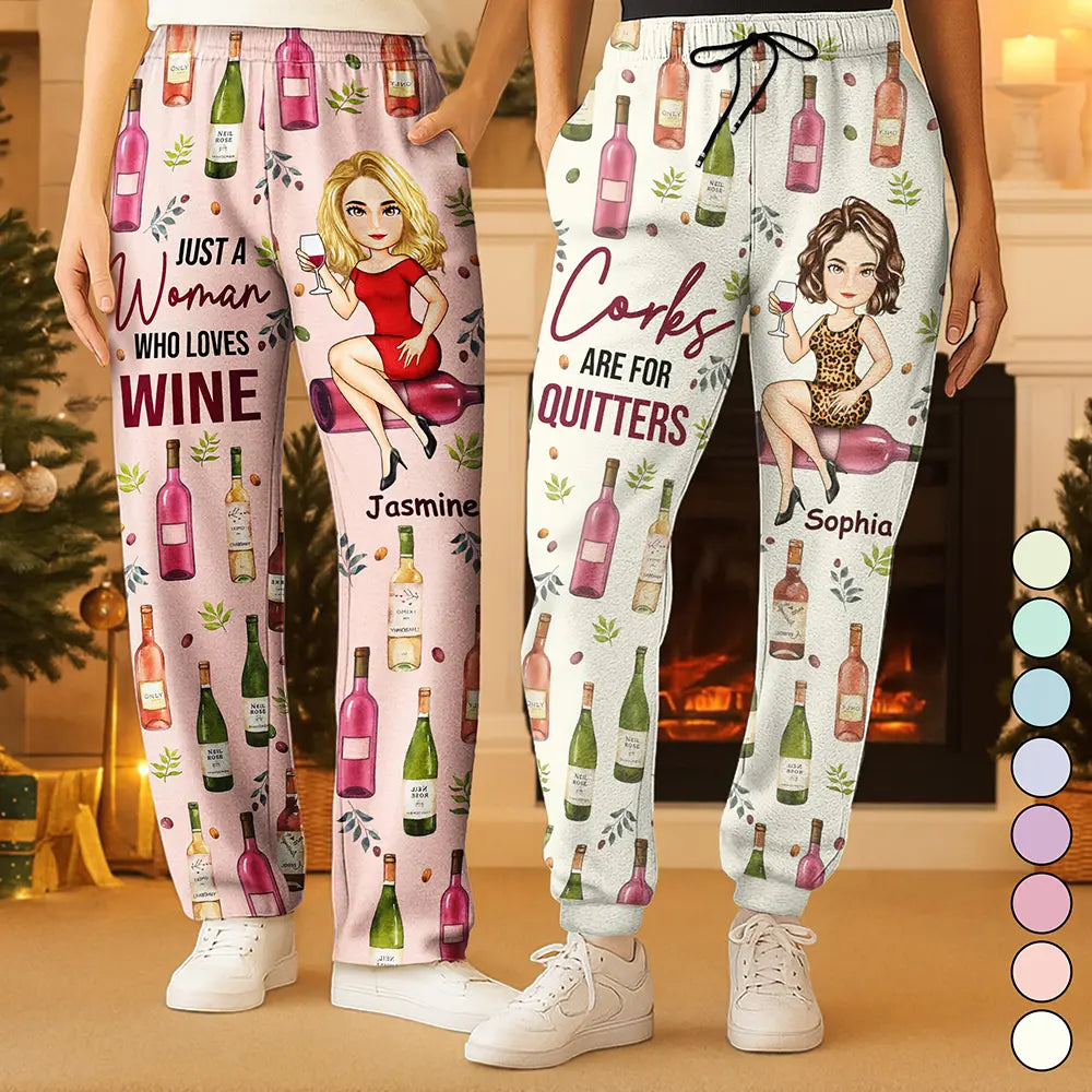 Top Market,Gift For Yourself,Gift For Women,Gift For Bestie,Gift For Sisters,Happy,Christmas - Corks Are For Quitters Cartoon Slay Girl - Personalized Sweatpants