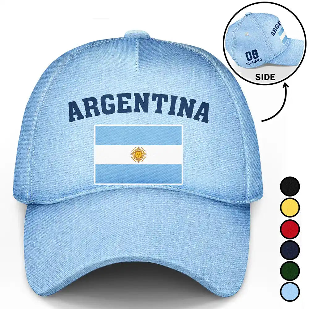 Summer, Football (Soccer), Gift For Men, Gift For Yourself, Playful, Summer Soccer Games, Icon - Country Flags Soccer Ball - Personalized Classic Cap