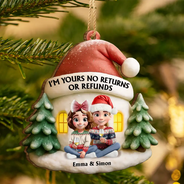 Christmas,Gift For Couples,Gift For Husband,Gift For Wife,Gift For Boyfriend,Gift For Girlfriend,Happy - Couple Annoying Each Other Since - Personalized Custom Shaped Wooden Ornament